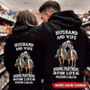Husband And Wife Riding Partners For Life Couple Hoodie Ntt-16Vn08 Hoodies Dreamship S Black