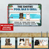 Personalized Custom Cats Pool Bar & Grill Proudly Serving Whatever You Brought Printed Metal Sign Pht-29Tt004 Metal Sign Human Custom Store