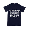 My Only Regret Is That I Didn'T Tell Enough People Hooded Sweatshirt T-Shirt 2D T-shirt Dreamship S Navy