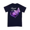 Customized Blessed to be called Grandma Mom Dad Purple Butterfly T-Shirt PM08JUL21CT2 2D T-shirt Gearment S Navy