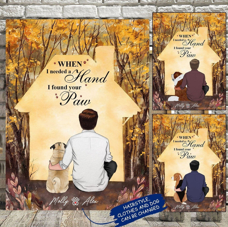 Dog And Girl I Found Your Paw Personalized Canvas