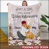 Just A Girl Who loves Golden Retrievers Dog Personalized Fleece Blanket Fleece Blanket Dreamship