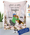 Just A Girl Who loves Beagles Dog Personalized Blanket Fleece Blanket Dreamship Medium (50x60in)