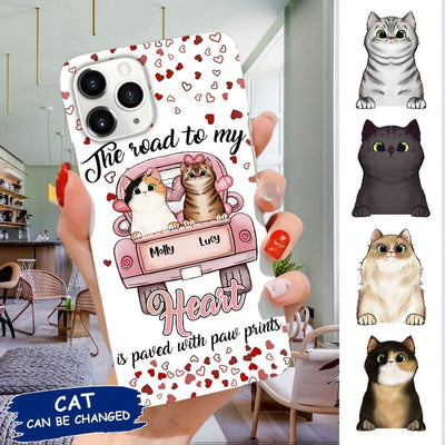 Personalized Cat The Road To My Heart Is Paved With Paw Prints Phonecase Dhl-24Tq010 Phonecase FUEL