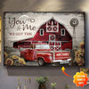 Personalized Husband Wife Couple Wedding Anniversary Old Barn Red Truck Canvas Canvas Dreamship