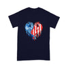 Dragon american flag couple heart t-shirt PM15JUN21TT1 2D T-shirt Dreamship S Navy