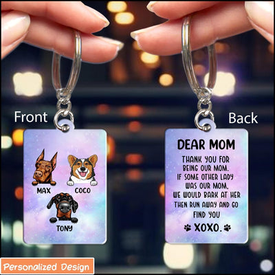Dear Mom Thank you for being our mom Dog Puppy Pet Personalized Acrylic Keychain Purrfect Gift for Dog Lovers HTN23MAR23NA1 Acrylic Keychain - 2 Sided Humancustom - Unique Personalized Gifts 6.5x6.5 cm 1 Keychain