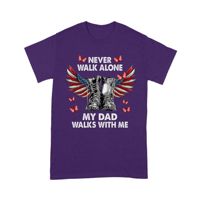 Customized never walk alone my dad walks with me T-Shirt PM19JUN21TT1 2D T-shirt Dreamship S Purple