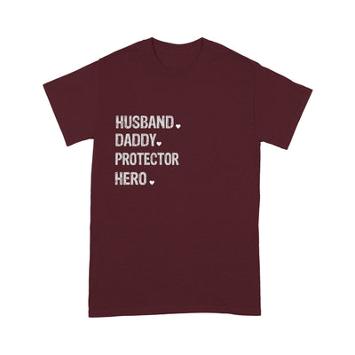 Customized Husband Daddy Protector Hero T-Shirt Pm05Jun21Ct1 2D T-shirt Dreamship S Dark Red