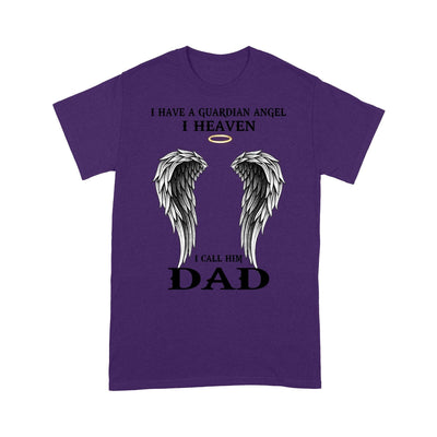 Customized I Have A Guardian Angel I Heaven I Call Him Dad T-Shirt Pm07Jun21Ct03 2D T-shirt Dreamship S Purple