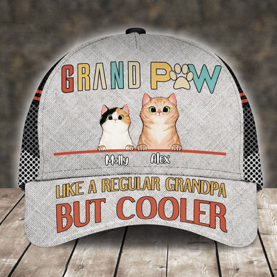 Personalized Custom Cats Grand Paw Like A Regular Grandpa But Cooler Cat Lovers Cap Hp-30Tq001 Baseball Cap Human Custom Store