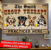 Personalized Dog Breeds Group Therapy Practiced Here Matte Canvas Hqd-15Xt020 Canvas Dreamship 24x16in
