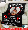 Custom Photo Name And Date I Love You Till The End Of Time Fleece Blanket HQD-21XT005 Fleece Blanket Dreamship Small (30x40in)
