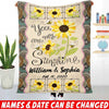 You Are My Sunshine Christmas Gift for Couple Custom Name Fleece Blanket Fleece Blanket Dreamship Medium (50x60in)