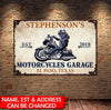 Personalized Name, Address , Est Motorcycles Garage Metal Sign Metal Sign Human Custom Store 12x8in