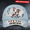 Personalized Pittie Mom Classic Caps 3D Printing Baseball Cap Human Custom Store Universal Fit