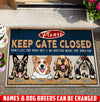 Personalized Name & Dog Breeds Please Keep Gate Closed Door Mart Door Mart Dreamship Small (40 X 60 CM)
