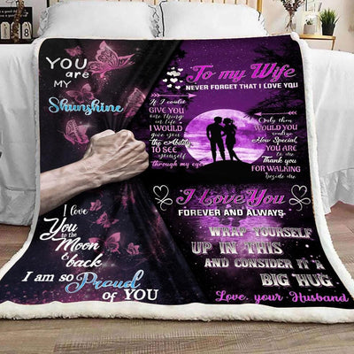 Gift To Your Wife Fleece Blanket tdh hqt-21dd007 Fleece Blanket Dreamship