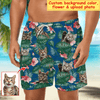 Custom Photo Dog Cat Kids Wife ... Hawaii Shorts Tropical Plant Men Beach Shorts HLD22MAY23CT1 Man's Beach Short Humancustom - Unique Personalized Gifts