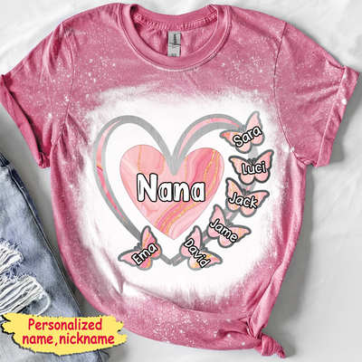 Grandma, Mom, Nana Heart Butterfly Kids - Personalized 3D T-Shirt NTN05MAY23NA1