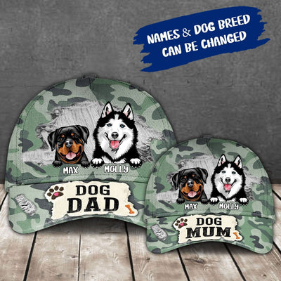 Dog Mum & Dog Dad Personalized Cap Baseball Cap Human Custom Store Universal Fit