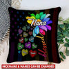 Personalized Nana, Grandma with grandkids Rainbow Flower Canvas Throw Pillow NLA05AUG21TP1 Pillow Dreamship