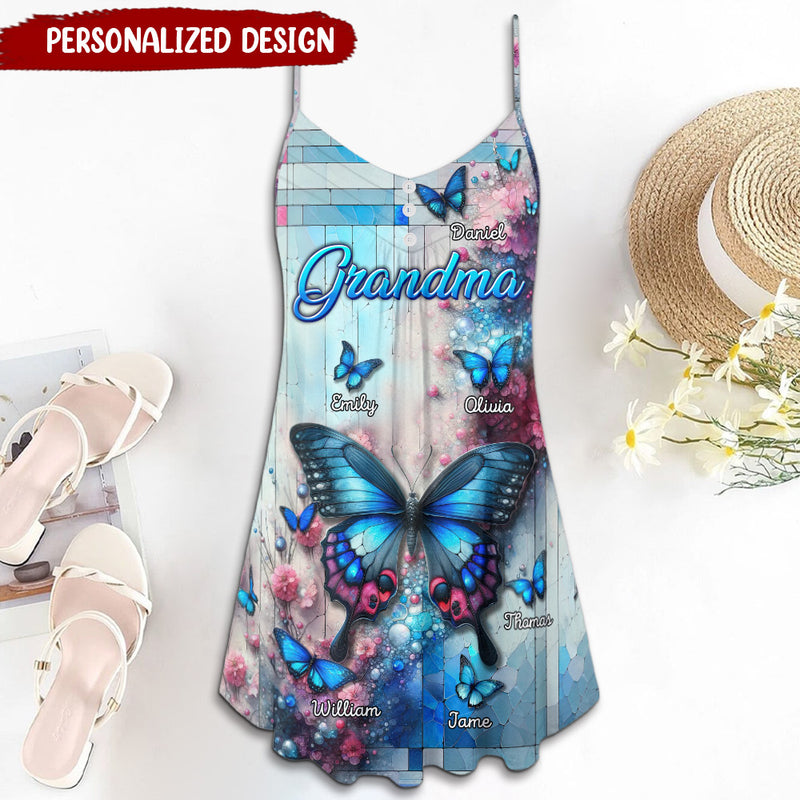 Discover Personalized Butterfly Grandma Custom Kids - Summer Dress