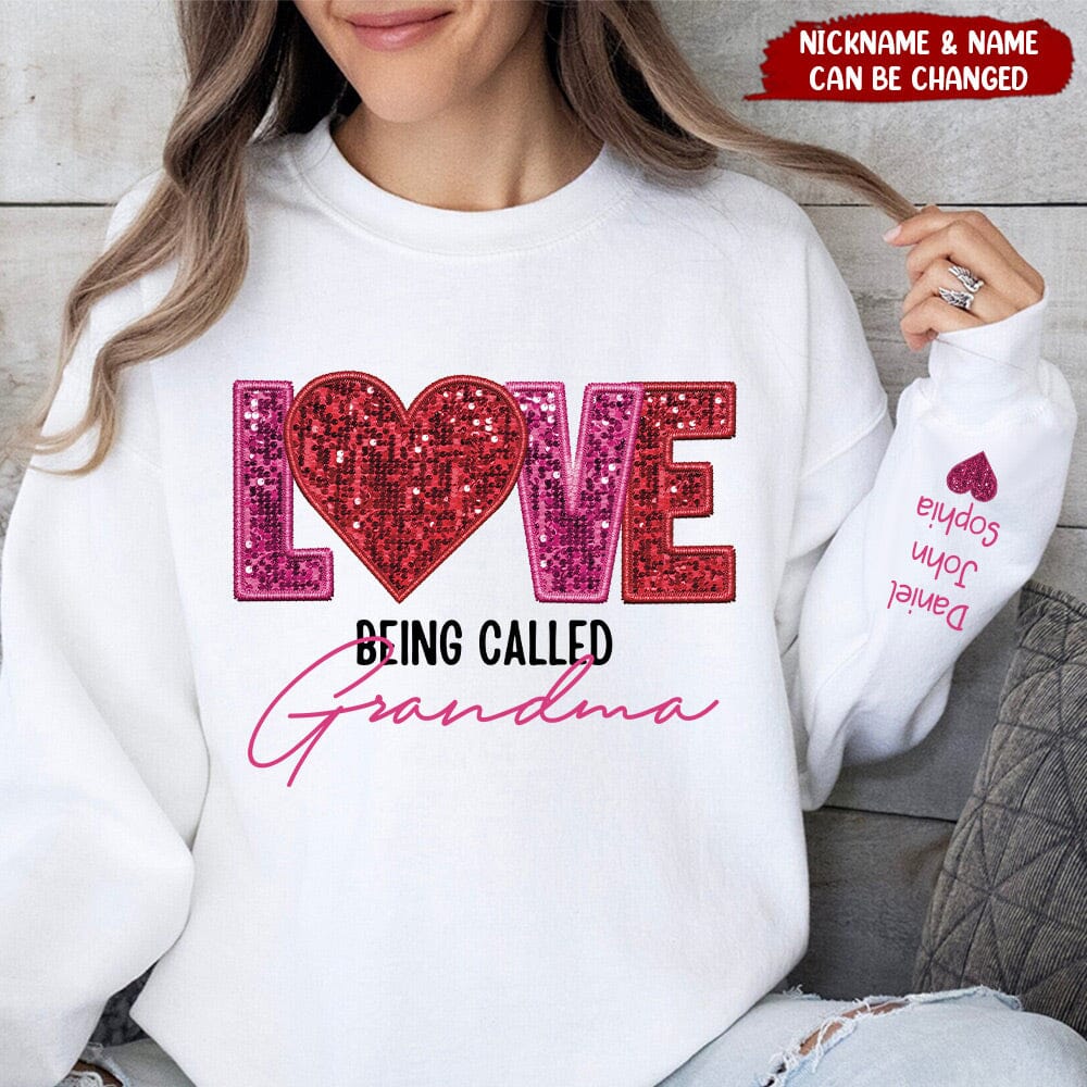 Personalized Printed Sweatshirt - Love Being Called Grandma - NTD20DEC23NY1 2d sweatshirt HumanCustom - Unique Personalized Gifts Made Just for You Sweatshirt White S