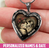 From Our First Kiss Till Our Last Breath Skull Couple Heart Necklace Perfect Gift For Her, Him Jewelry ShineOn Fulfillment Luxury Necklace (Silver)