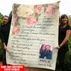 To My Husband Custom Picture Fleece Blanket Fleece Blanket Dreamship Medium (50x60in)