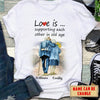 Personalized Love Is Supporting Each Other In Old Age Couple T-Shirt White Nvl-16Dd049 2D T-shirt Dreamship S Kelly