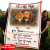 To My Wife Our Home Ain't No Castle, Our Life Ain't Fairy Tale but still You are my Queen Forever Lion Fleece Blanket Fleece Blanket Dreamship Medium (50x60in)