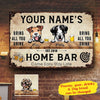 Personalized Dog Breeds, Name And Drink Printed Metal Sign Nvl-29Dd10 Dog And Cat Human Custom Store 30 x 45 cm - Best Seller