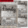 Custom Names Elephant Family Thankful Grateful Blessed Canvas 3D Printing PHT Dreamship 8x12in