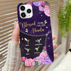 Blessed to be called Grandma Hummingbird Leather Texture Personalized Phone case HTN02JUN23CA4