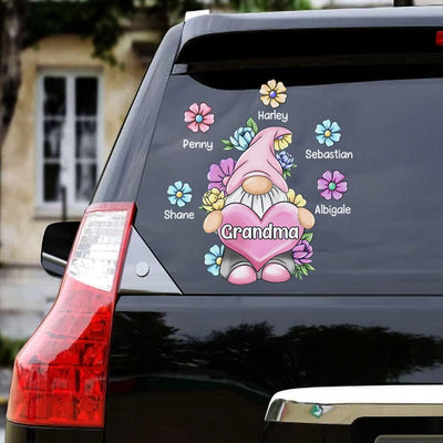 Aunties Moms Grandmas Cute Grandkids Floral Gnome Personalized Decal Perfect Mother's Day Gift HTN27MAR23CA1 Decal Humancustom - Unique Personalized Gifts