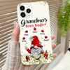 Grandma's Love Bugs Daisy Chamomile Garden Gnome Cute Little Lady Bugs Grandkids Personalized Phone case Perfect Gift For Grandmas Moms Aunties HTN25APR23CA2 Silicone Phone Case Humancustom - Unique Personalized Gifts