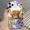 Flower Baby Highland Cow In Bucket, Love Cow Cattle Farm Personalized Phone Case HTN02JUN23CA3