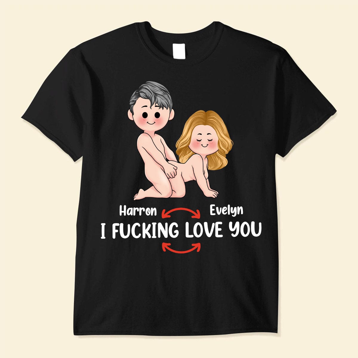 Funny Upload Couple Photo Gift, I F**k Love You Personalized Shirt NVL19OCT23CA1 Black T-shirt and Hoodie HumanCustom - Unique Personalized Gifts Made Just for You 