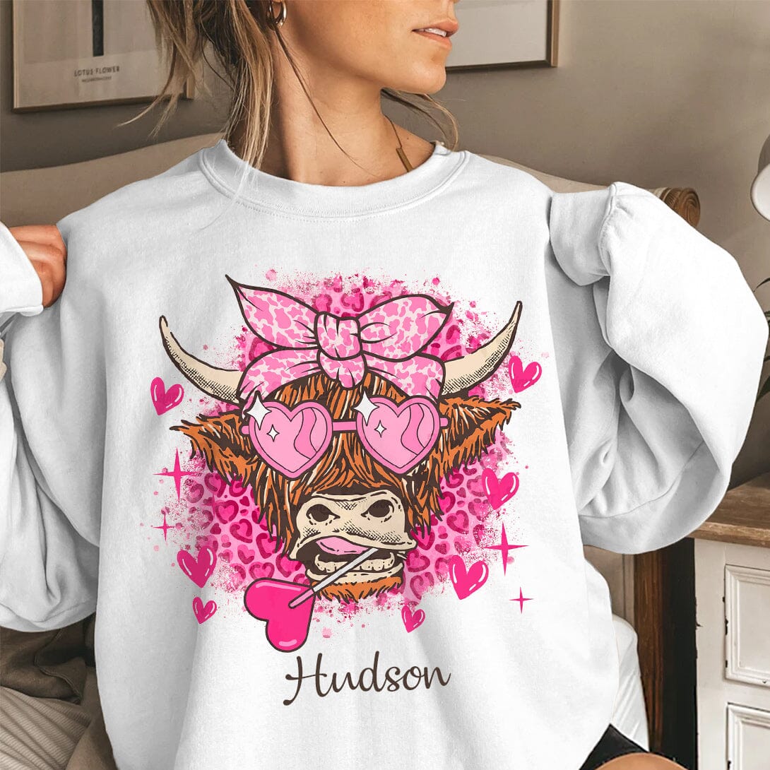 Valentine's Day Love Cow Western Country Heifer Personalized Sweatshirt HTN16DEC23CT1 2d sweatshirt HumanCustom - Unique Personalized Gifts Made Just for You 