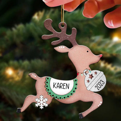 Personalized Christmas Runny Reindeer Family Custom Name Ornament CTL04NOV23CT1 Acrylic Ornament HumanCustom - Unique Personalized Gifts Made Just for You Pack 1