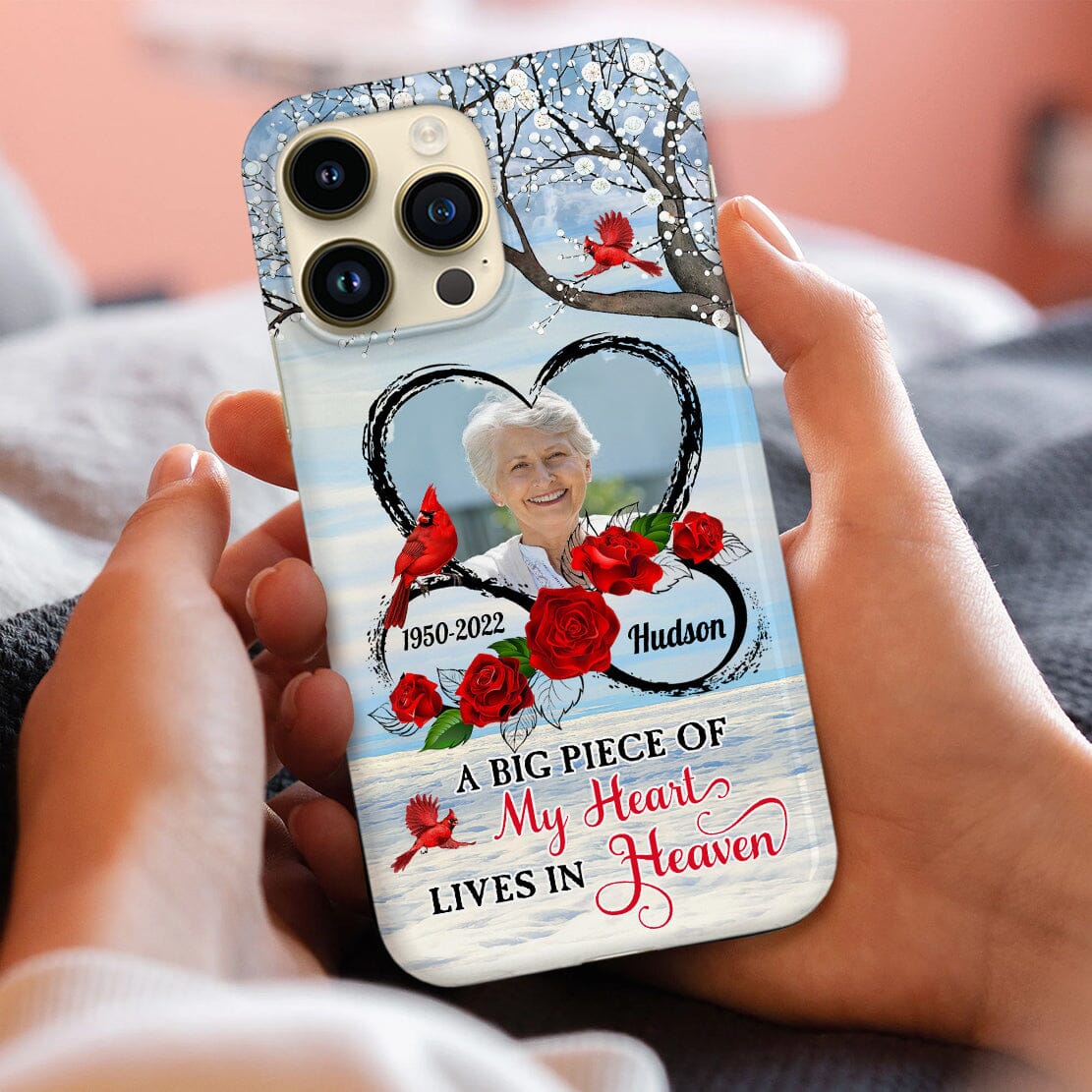 A Big Piece Of My Heart Lives In Heaven Memorial Upload Photo Personalized Phone case HTN12DEC23CT1 Silicone Phone Case HumanCustom - Unique Personalized Gifts Made Just for You 