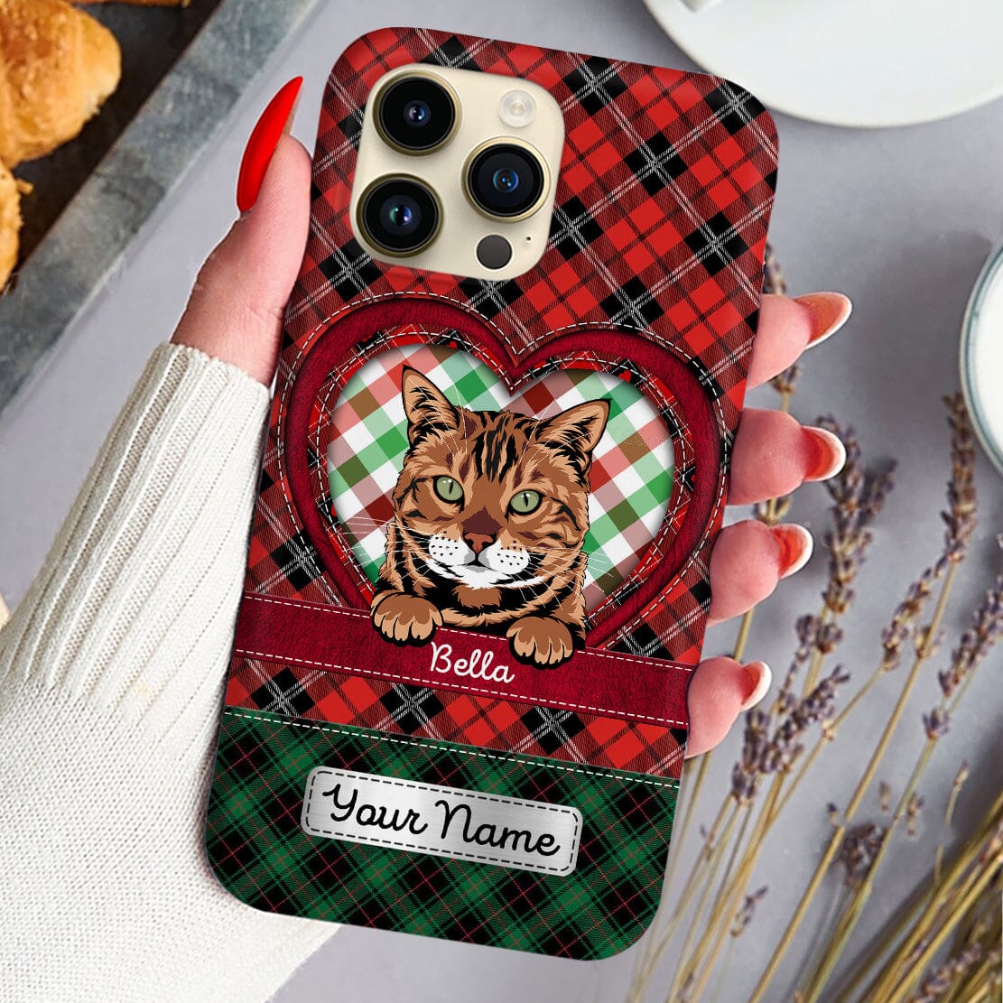 Christmas Pattern Cute Cat Kitten Pet Personalized Phone case Gift for Cat Lovers HTN10OCT23CT1 Silicone Phone Case HumanCustom New Iphone iPhone 15 