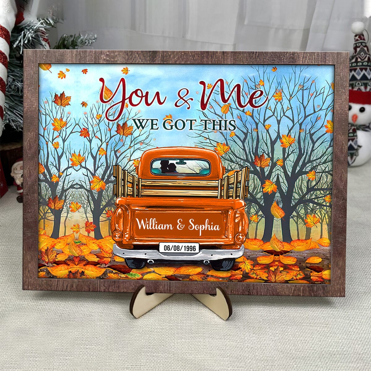 You And Me We Got This Fall Season Couple Truck Personalized Wood Plaque HTN24NOV23CT1 Wood Plaque HumanCustom - Unique Personalized Gifts Made Just for You 12in x 9in 