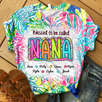 Grandma Nana Gigi Scribble Doodle Grandkids Personalized 3D T-shirt HTN23MAY24CT1