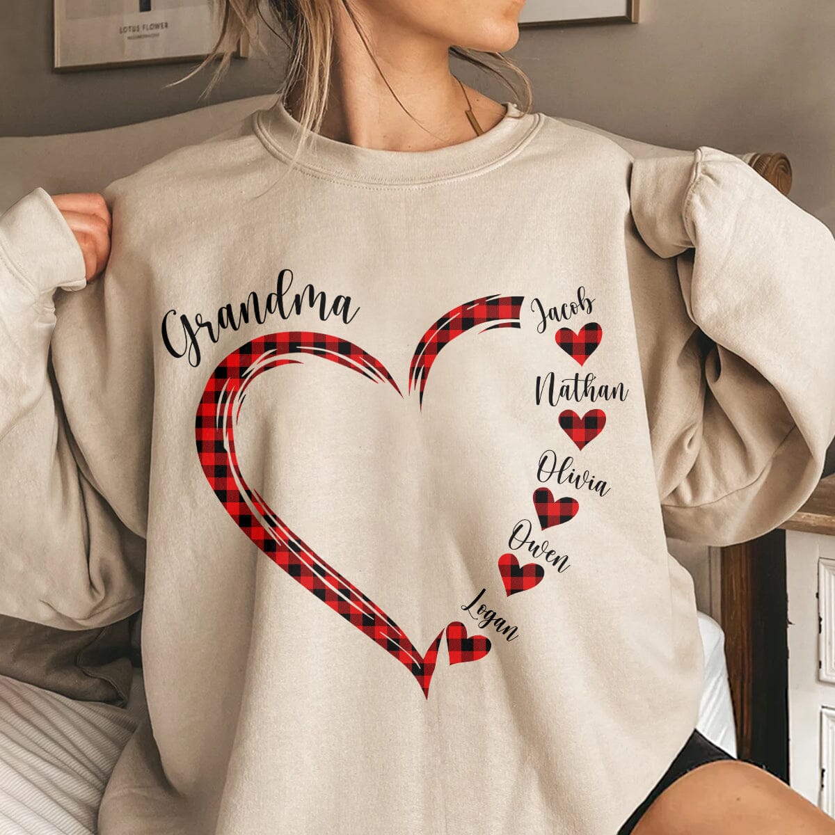 Colorful Heart Grandma Mom Kids Personalized Sweatshirt NVL20NOV23CT1 2d sweatshirt HumanCustom - Unique Personalized Gifts Made Just for You Sweatshirt White S