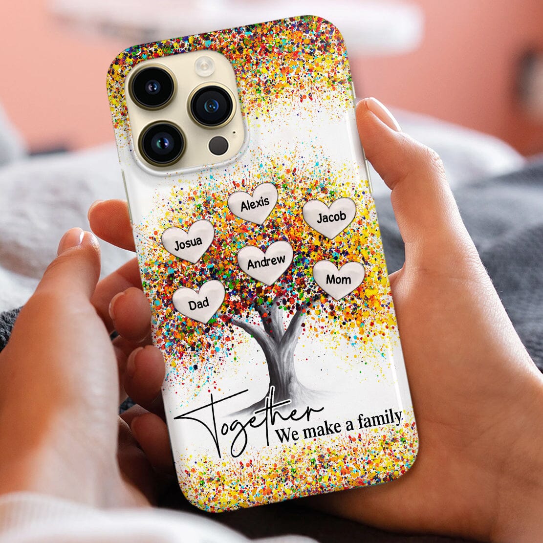 Colorful Family Tree Sweet Heart, Together Is Our Favorite Place To Be Personalized Phone Case LPL14DEC23CT2 Silicone Phone Case HumanCustom - Unique Personalized Gifts Made Just for You 