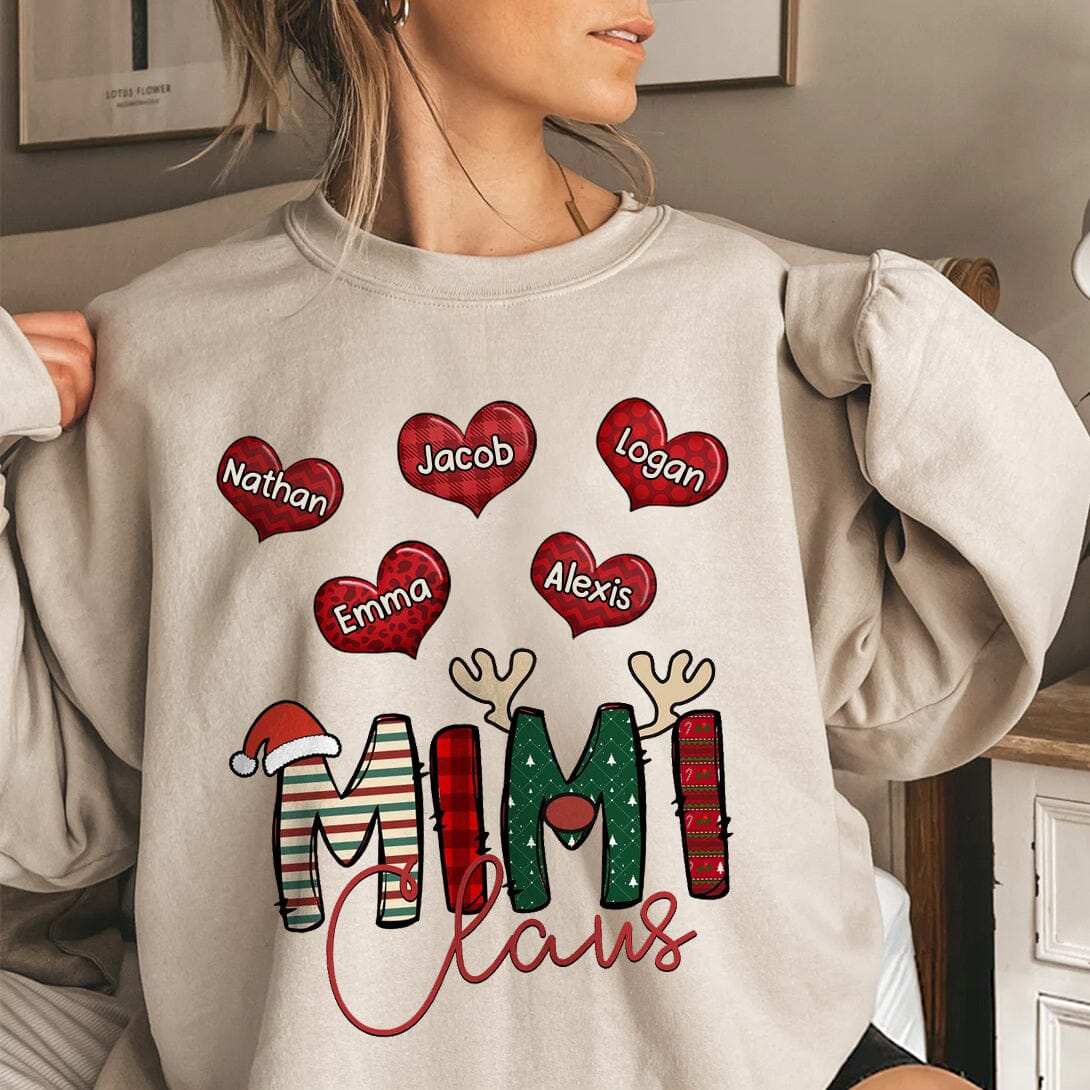 Christmas Bundle Alphabet Mimi Nana Mom Claus Heart Kids Personalized Sweatshirt CTL31OCT23CT2 White Sweatshirt HumanCustom - Unique Personalized Gifts Made Just for You 