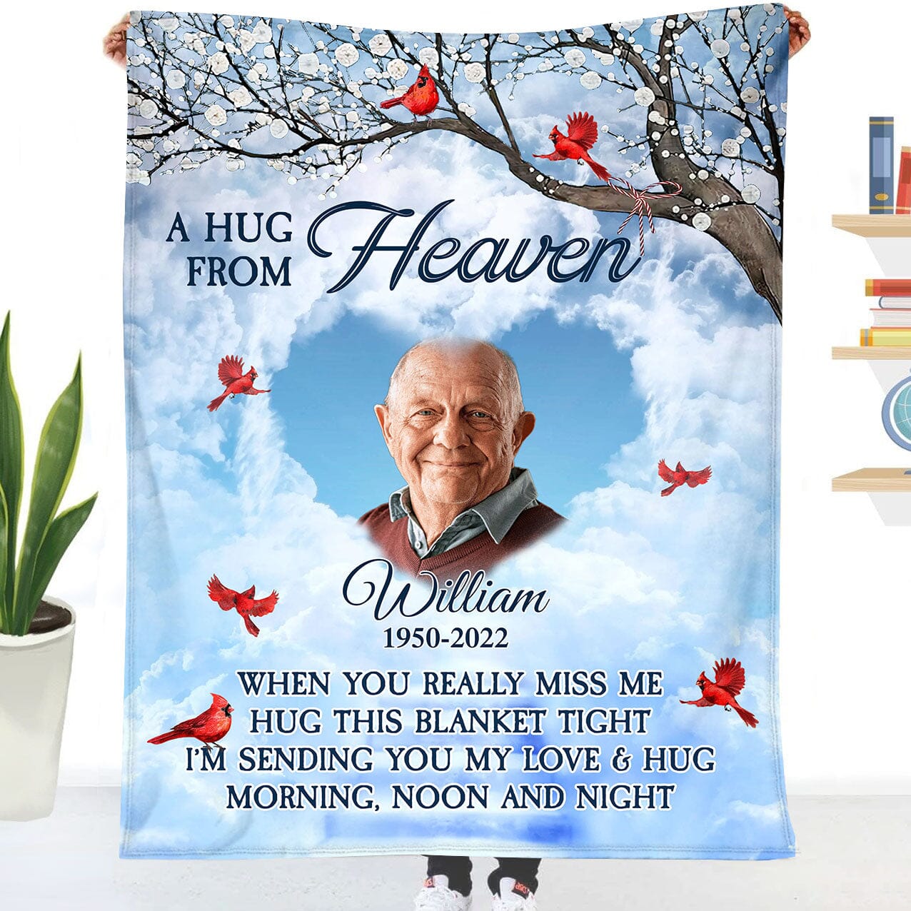 Memorial Upload Photo A Hug From Heaven Personalized Blanket CTL21NOV23CT3 Fleece and Sherpa Blanket HumanCustom - Unique Personalized Gifts Made Just for You Fleece Blanket 30''X40'' 