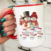 Couple Snowman Christmas Grandma Grandpa With Grandkids Personalized Accent Mug HTN02NOV23CT3 Accent Mug HumanCustom - Unique Personalized Gifts Made Just for You